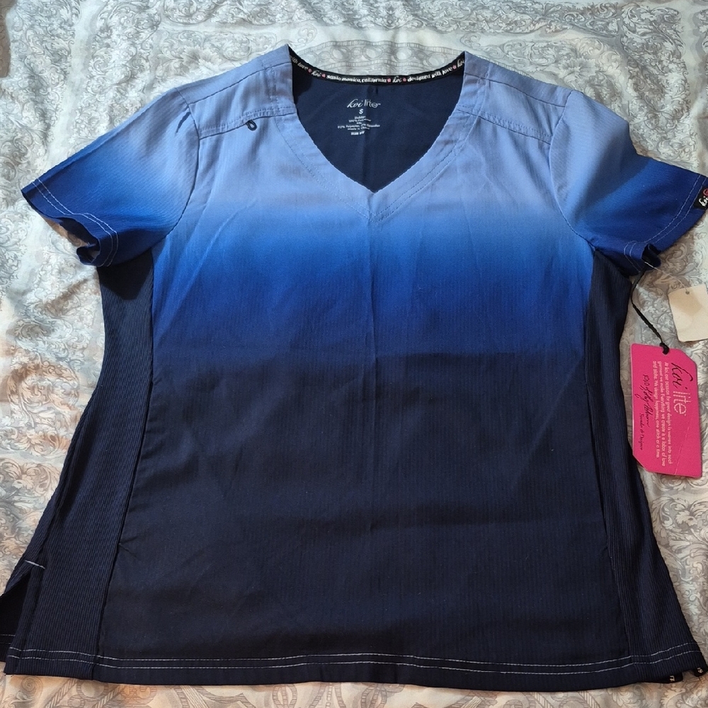 Blue V-Neck Women's Top